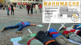 "Gemeinsam in den Untergang? Wir spritzen uns um unsere Gesundheit" Mahnwache QD615 Darmstadt 14.10.2021 by Querdenken-615 (Darmstadt)