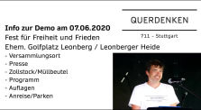 Info zur Demo am 07.06.2020 in Stuttgart/Leonberger Heide - Fest für Freiheit und Frieden by Demos (QUERDENKEN-711)
